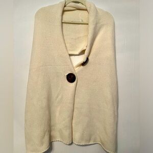 Warm cream colored button shawl type scarf